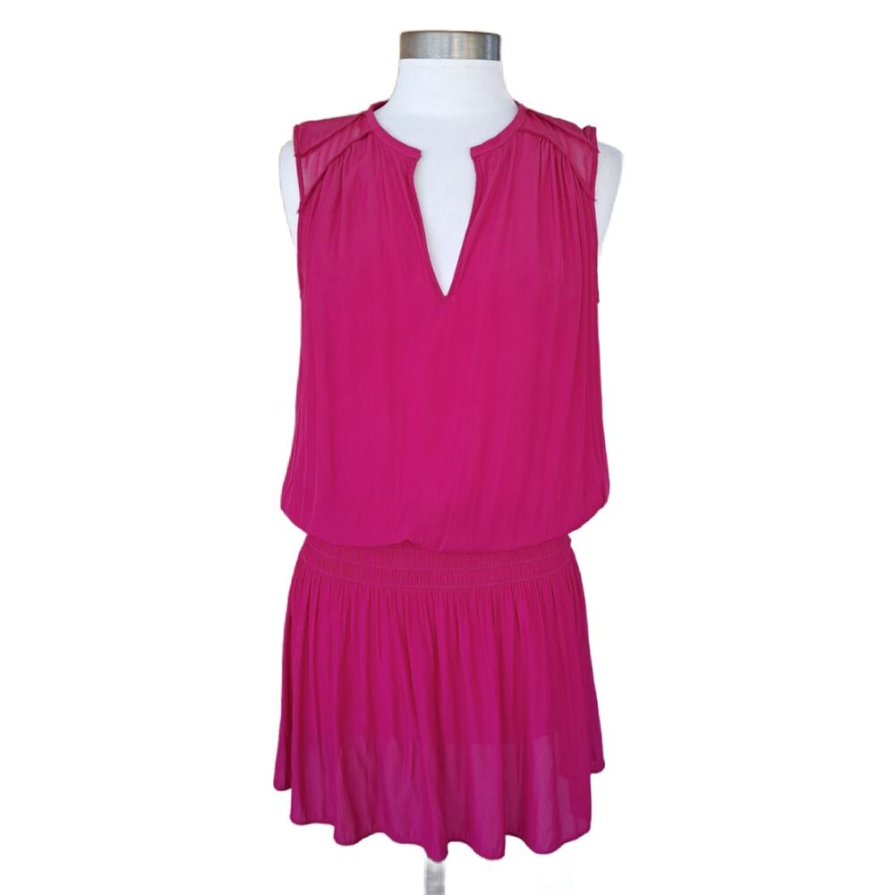 RAMY BROOK Sallie Smocked MIni Dress Size Small in Fuchsia Pink